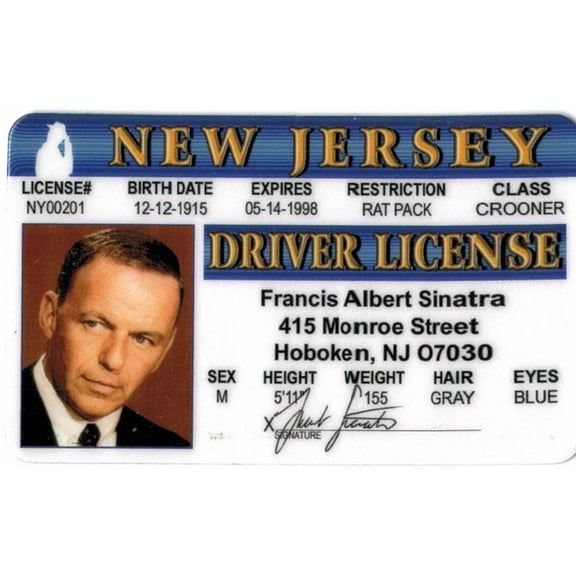 Frank Sinatra Novelty Driver License