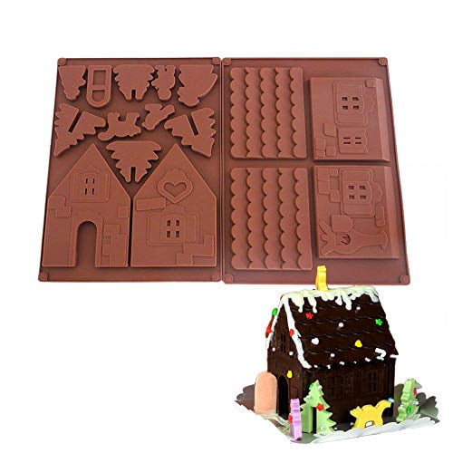 Gingerbread House Mould 3D Christmas House Silicone Chocolate Sugar Craft Decor 