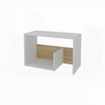 thumbnail image 2 of White and Light Oak Side Table in Melamine - Perfect for Clutter-Free Organization, 2 of 7