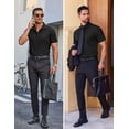 thumbnail image 6 of COOFANDY Mens Button Down Short Sleeve Shirt Lightweight Textured Casual Dress Shirt Beach Resortwear, 6 of 6