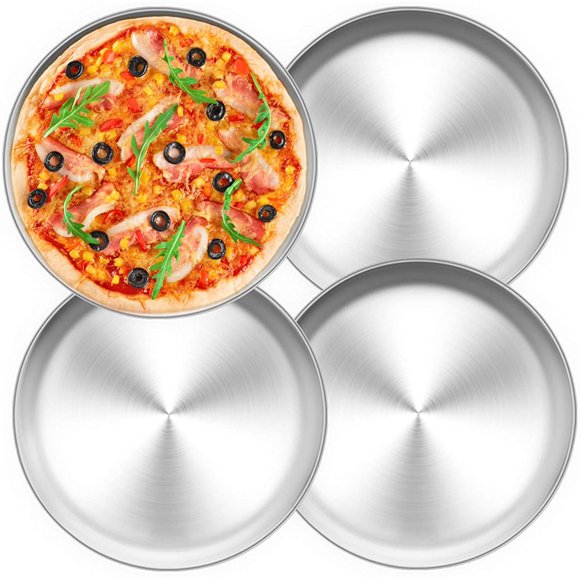 Stainless Steel Pizza Pan Round Pizza Tray Pizza Baking Sheet, Healthy Pizza Baking Pan