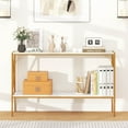 thumbnail image 2 of Costway Table Console Étroite Table d'Entrée à 2 Niveaux avec Rangement 2 Barres de Soutien Table de Sofa Blanc, 2 of 10