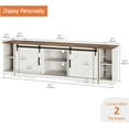 thumbnail image 2 of WAMPAT Modern Farmhouse 3 in 1 TV Stand for up to 95" TVs,Wood Media TV Console Table with Storage Cabinets and Sliding Barn Doors,Entertainment Center for Living Room Bedroom,Cream White, 2 of 7