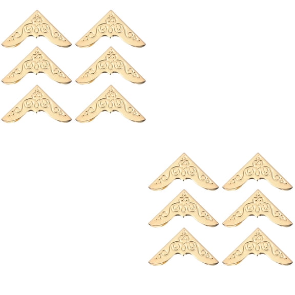 2 Pieces Base Metal Book Corner Album Corner Guards Baby 3.00X3.00X0.70CM Golden