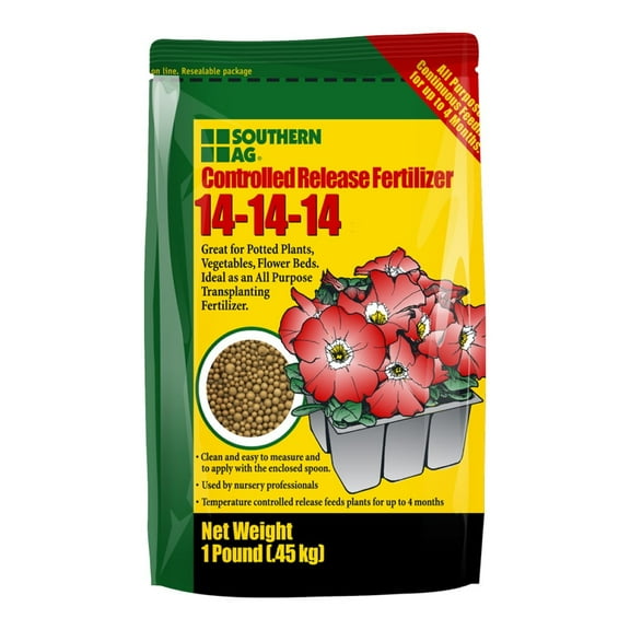 Controlled Release Fertilizer 14-14-14 - Feeds Plants For Up To 3 Months - 1 lb Bag by Southern Ag