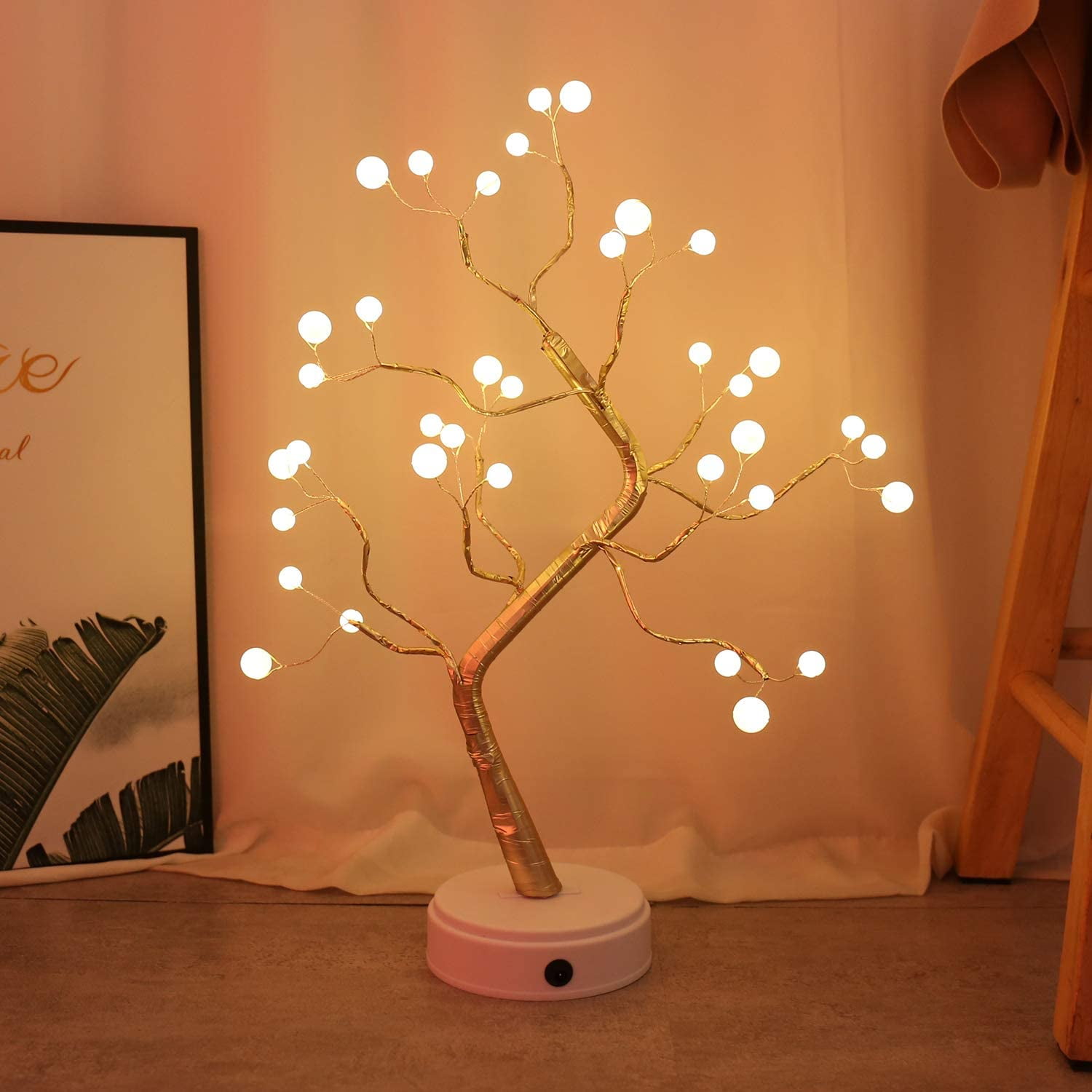 20" Lighted Artificial Tree Branch with Warm orange Light 