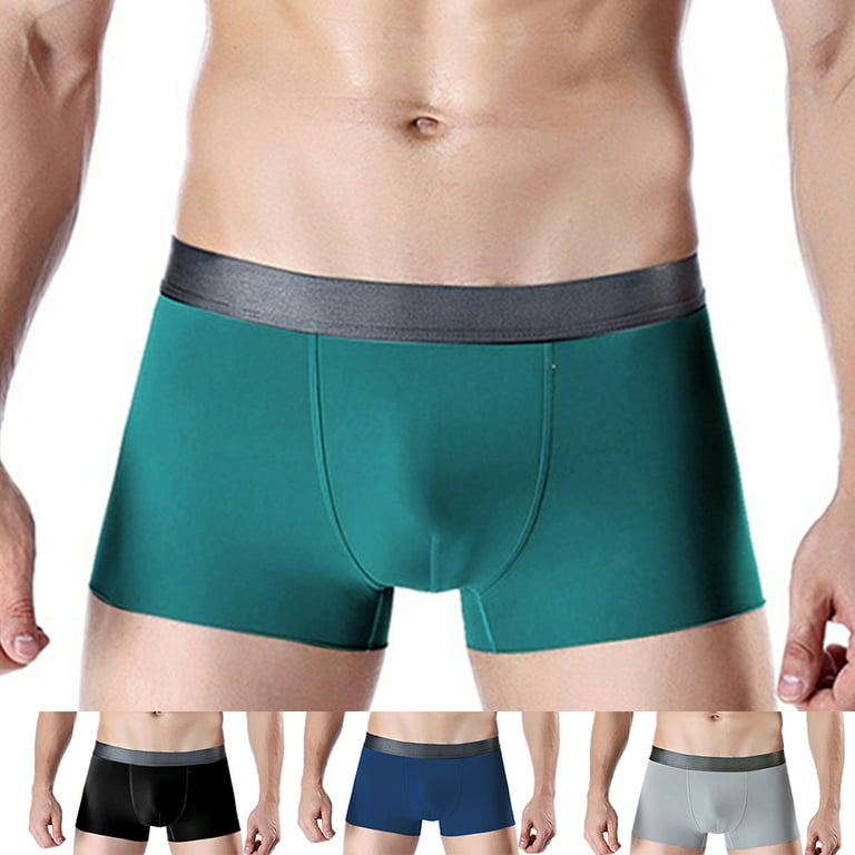 rygai Fashion Men Seamless Breathable Boxers Panties Shorts Underwear,Red  XL 