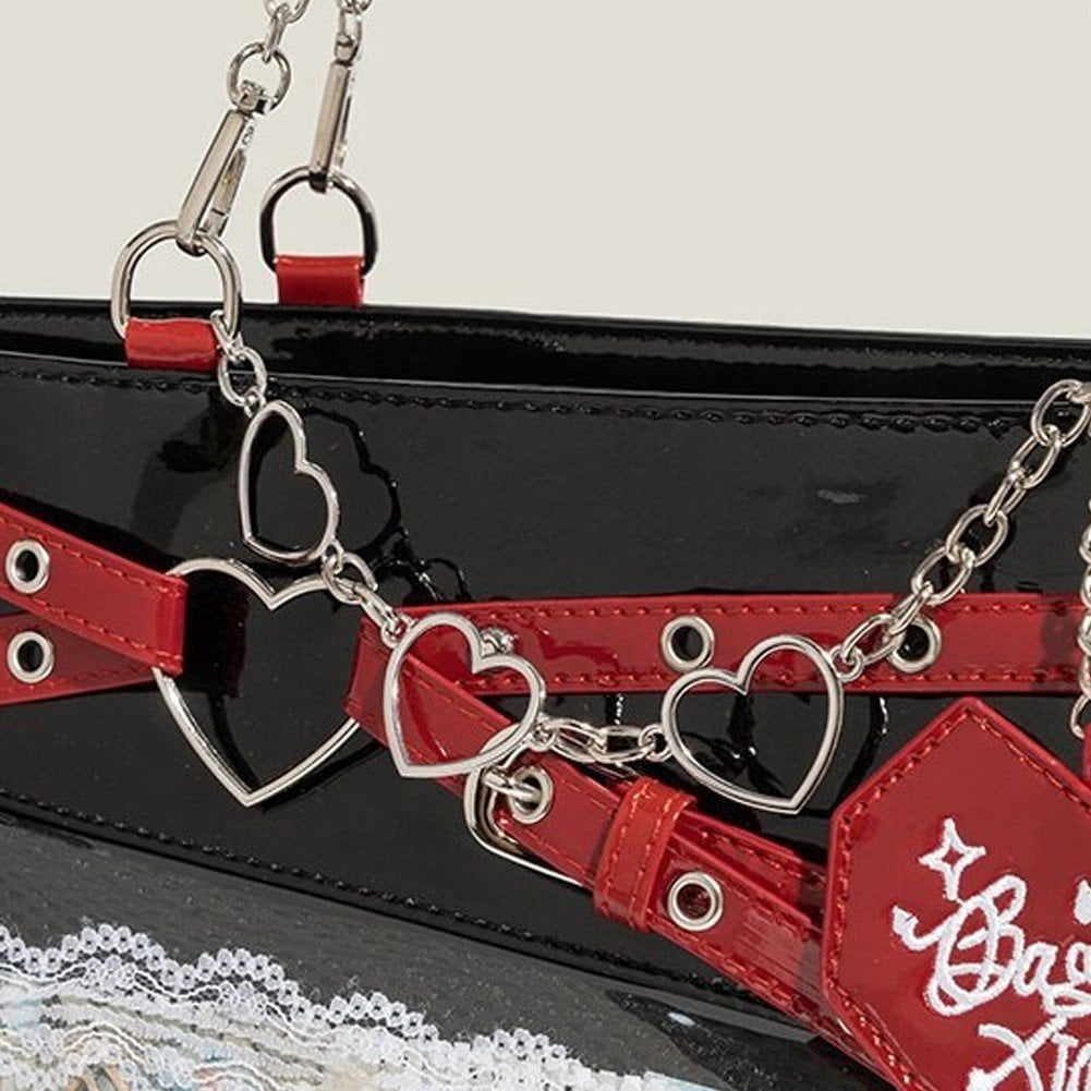 Jiibva Underarm Ita Bag Ita Satchel Crossbody Bag Streetwear Transparent Shoulder Bag Chain Handbag DIY Display Bag for Woman