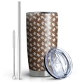 thumbnail image 2 of 20oz Tumblers Brown Christmas Gingerbread Pattern Stainless Steel Vacuum Insulated Double Wall Travel Tumbler Cups Mug with Lid and Straw,Cleaning Brush for Cold & Hot Drinks, 2 of 7