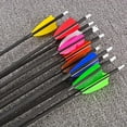 thumbnail image 6 of AMEYXGS 6/12Pcs 30Inch Carbon Arrow Spine 500 Practice Hunting Arrows with 100 Grain Removable Tips for Compound & Recurve Bow & Longbow, 6 of 8