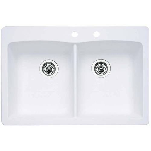 Blanco 441285 2 Diamond 22 X 33 Double Basin Granite Drop In Or Undermount 2 Hole Residential Kitchen Sink Available In Various Colors Walmart Com Walmart Com