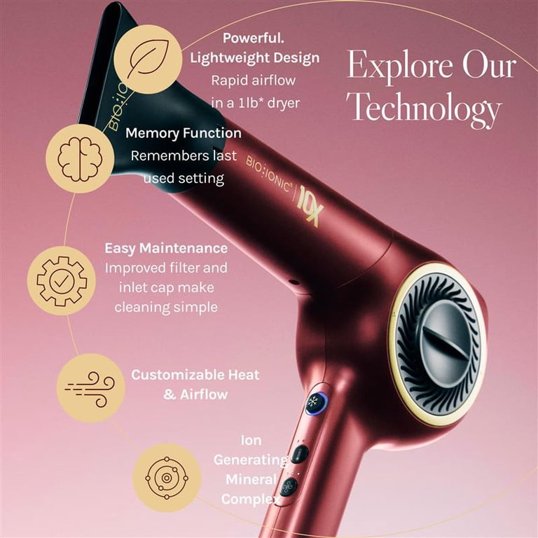Bio Ionic Velvet Rouge 10X Dryer - Walmart.com