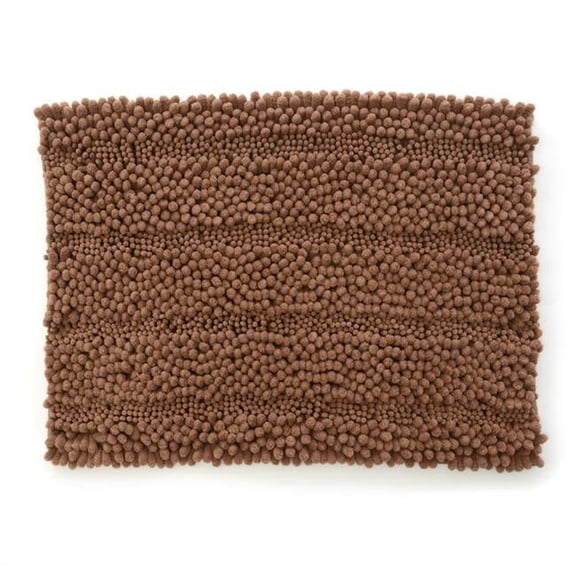 Stephan Roberts Home 34N-SCN703-12 21 x 34 in. Ultra Plush Jumbo Striped Chenille Bath Mat - Sand