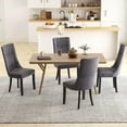 thumbnail image 2 of Costway Channel Tufted Dining Chairs Set of 2 with High Backrest Rubber Wood Legs Modern, 2 of 9