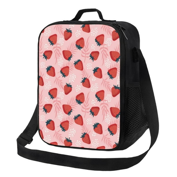 Disketp Strawberries Bolsa Térmica Estampada para Almuerzo, Lonchera para Hombres y Mujeres Adultos