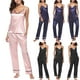 Hot Femmes Dame Soie Satin Pyjama Ensemble Pyjama Vêtements de Nuit Vêtements de Nuit Homewear – image 1 sur 5