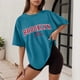thumbnail image 2 of Camiseta holgada de manga corta y cuello redondo con estampado informal para mujer, 2 of 4