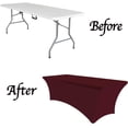 thumbnail image 3 of Eurmax 5Ft Rectangular Fitted Spandex Tablecloths Table Covers (Maroon), 3 of 4