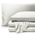 thumbnail image 1 of Bare Home Bamboo Sheet Set - Made from Rayon Fibers - Deep Pockets - 4 Piece - Split Head Flex King, Cream, 1 of 7