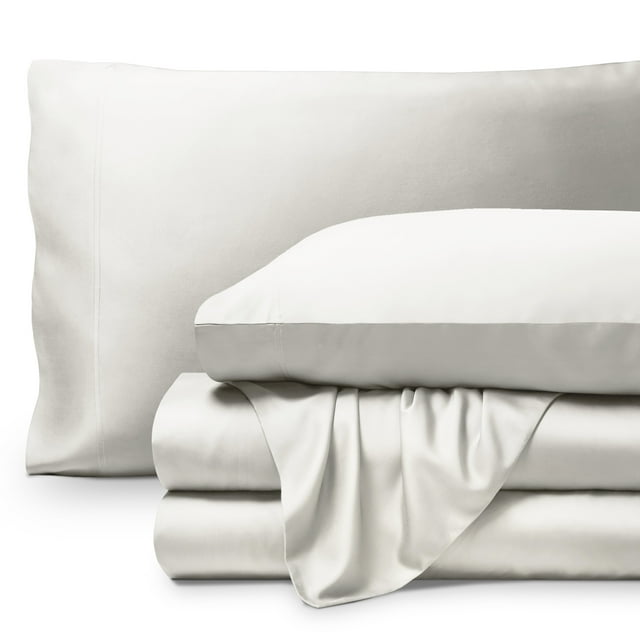 Bare Home Bamboo Sheet Set - Made from Rayon Fibers - Deep Pockets - 4 Piece - Queen, Cream