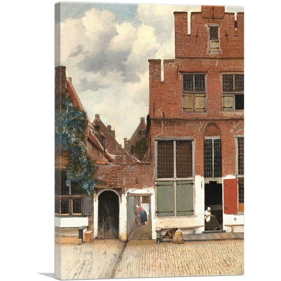 ARTCANVAS The Little Street Canvas Art Print by Johannes Vermeer - Size: 26" x 18" (0.75" Deep)
