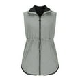 thumbnail image 5 of Akafmk Puffer Vests for Women,Sleeveless Winter Warm Jacket Coats,Fleece Jacket Zip Up Stand Collar Long Warm Drawstring Coat with Pockets Outerwear Coats Vests for Fall and Winter, 5 of 5