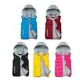 thumbnail image 6 of comerut Women Vest Candy Color Warm Autumn Winter Hooded Drawstring Waistcoat Jacket for Daily Wear, 6 of 8