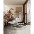 thumbnail image 3 of Emorefun Oversized Egg Chair with Stand, Round Wicker Chair W/Ottoman & Thick Cushion for Indoor Outdoor Patio Porch Backyard, Gray, 3 of 7