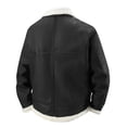 thumbnail image 4 of Zynoxe Mens Plus Size Sherpa Jackets Vintage Lapel Shearling Collar Zip Up Long Sleeve Faux Suede Jackets Winter Warm Relaxed Fit Fleece Jackets with Pockets, 4 of 9
