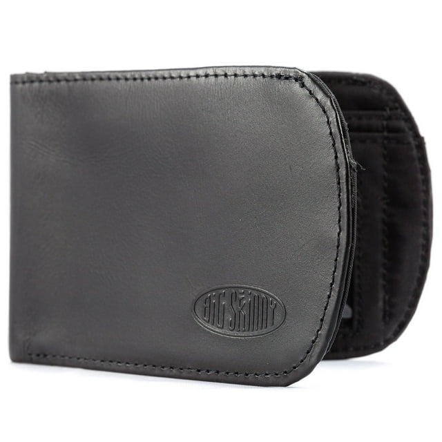 Big Skinny Thin Leather Hybrid RFID Blocking Curve Front Pocket Wallet