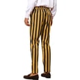 thumbnail image 3 of INSPIRE CHIC Striped Dress Pants for Men's Big & Tall Flat Front Business Trousers 36 Yellow Black, 3 of 4