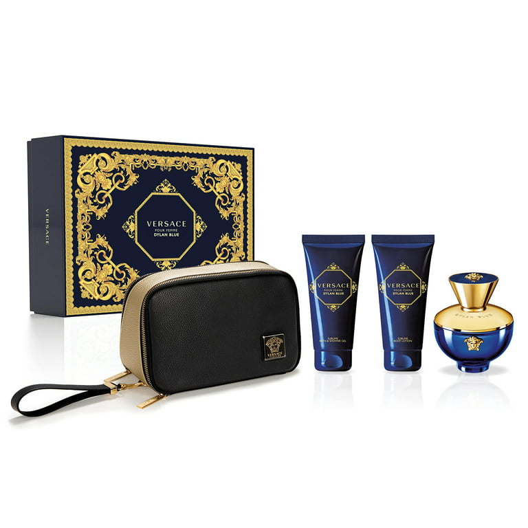 Versace Dylan Blue Pour Femme EDP 4PCS Gift Set For Women With Beauty Pouch