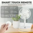 thumbnail image 7 of VENTY Portable Fan - Wireless Battery Operated Fan, 48HR Run Time 16000MAH Oscillating Rechargeable Fan, Remote Control & LED Lighting, Folding Telescopic Camping Fan (White with Case), 7 of 7