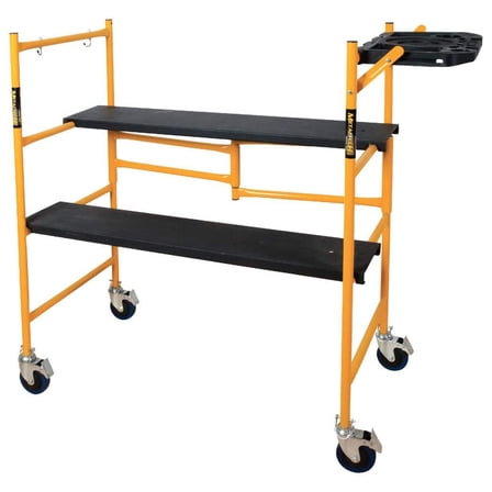Jobsite Series Baker 4.1 ft. H x 3.4 ft. W x 1.8 ft. D Mini Scaffold Platform with Wheels, Tool Shelf, 500 lbs. Capacity