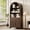 Walnut, variant on Rophefx 70.8" Tall Arched Cabinet,Dark Black Wood Storage Bookcase Cabinet with Drawer,5-Tier Arched Bookshelf with Doors for Living Room, Kitchen,Offic,Bedroom