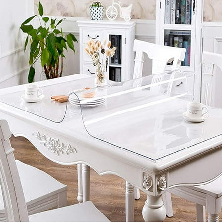 Kitchen Clear Table Cover Protector,Odorless Soft Glass PVC Transparent
