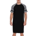 thumbnail image 2 of FOCUSSEXY Mens Cotton Sleep Shirt Men's Nightshirt Short Sleeve Shirt Sleepwear Comfy Nightgown Sleep Shirt Crew Neck Nightshirt Pajamas Plus Size Nightshirts, 2 of 7