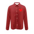 thumbnail image 4 of SERTG Mens Valentine's Day Print Shirt Long Sleeve Button Down Collar Casual Breathable Fashion Top for Men(Red,M), 4 of 4