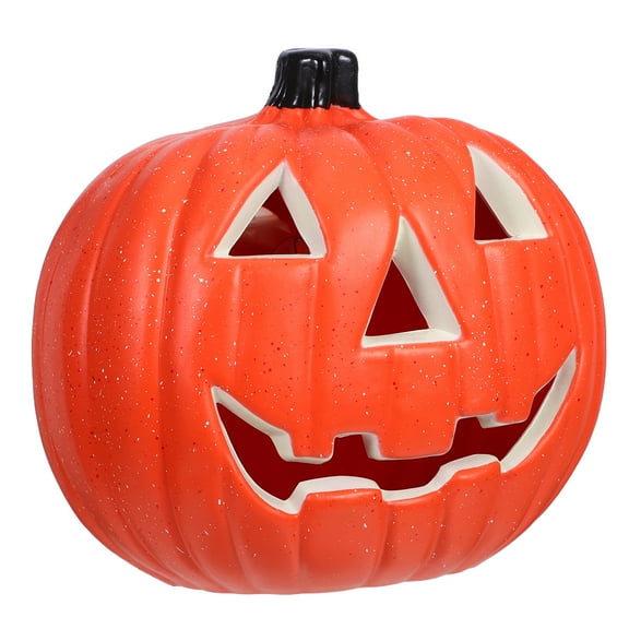 BESTONZON Pumpkin Lantern Orange 1Pack 7.9In Light Up Pumpkin Decor Outdoor
