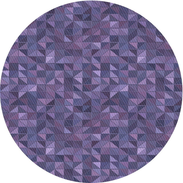 Ahgly Tapis d'Intérieur Lavable en Machine Carré Transitionnel Violet Clair, 3 Pieds Carré