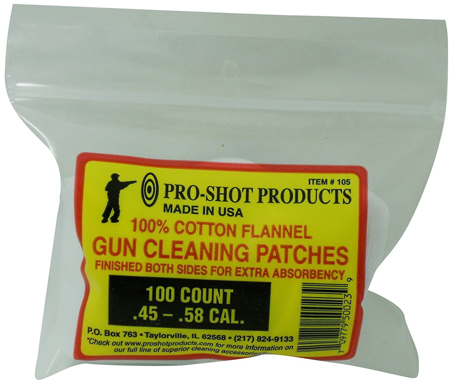 Pro-Shot Pro-Shot Patch for 38-45 Caliber, 20-410 Gauge, 100 Count Gun Cleaning Kit