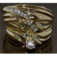 thumbnail image 3 of Silver Shop His Her Wedding Wear Trio Ring Set Round Cut Cubic Zirconia 14K Yellow Gold Finish, 3 of 3