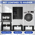 thumbnail image 3 of 16" Height Heavy-Duty Laundry Pedestal, Full Size Adjustable Washer Dryer Stand with Non-Slip Mat, 17.7-31" Adjustable Width Washing Machine Base for Refrigerator, Dishwasher, Black, 3 of 7