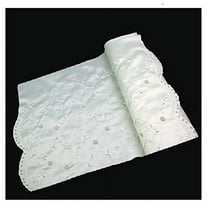 Altotux 55" Pearl Bugle Beads Satin Fabric Blue Green Burgundy Pink Lilac White By Yard (White)