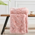 thumbnail image 3 of Home Soft Things Jacquard Faux Fur Throw - English rose - 50" x 60", 3 of 9