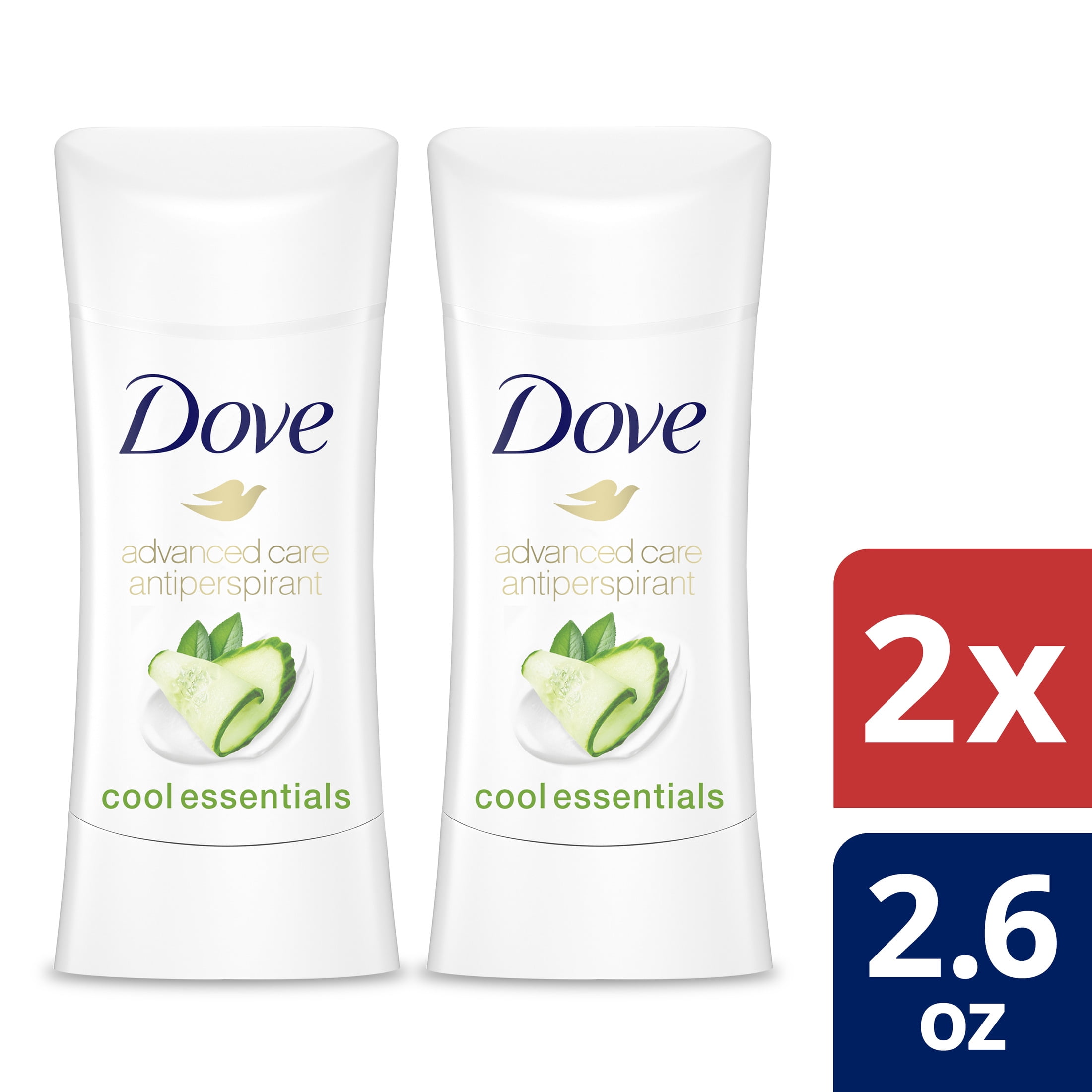 Dove Advanced Care Antiperspirant Cool Essentials, 2.6 oz, 2 Count