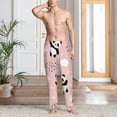 thumbnail image 5 of Uemuo Panda Pattern Men's Wide Leg Palazzo Lounge Pants with Pockets Light Weight Loose Comfy Casual Pajama Pants-X-Large, 5 of 9