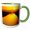 Green/White, variant on 3drose, Irrigation Canal at Sunset Near Ashkhabad, Turkmenistan-as51 Ecl0007 - Ellen Clark, 11oz Two-tone Red Mug