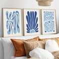 thumbnail image 2 of Set of 3 Blue Abstract Floral Gallery Wall Art, Vintage Botanical Aesthetic Prints, Mid Century Modern Wall Decor, Flower Canvas Posters, Ideal Gifts for Living Room, Bedroom, Bathroom, Toilet, Bar,, 2 of 4