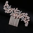 thumbnail image 2 of Namzi Bridal Flower Wedding Hair Pins Crystal Pearl Hair Combs Clips Headpiece Gold Wedding Hair Accessories Jewelry with Rhinestone for Brides Bridesmaids Women Girls (Rose Gold), 2 of 2